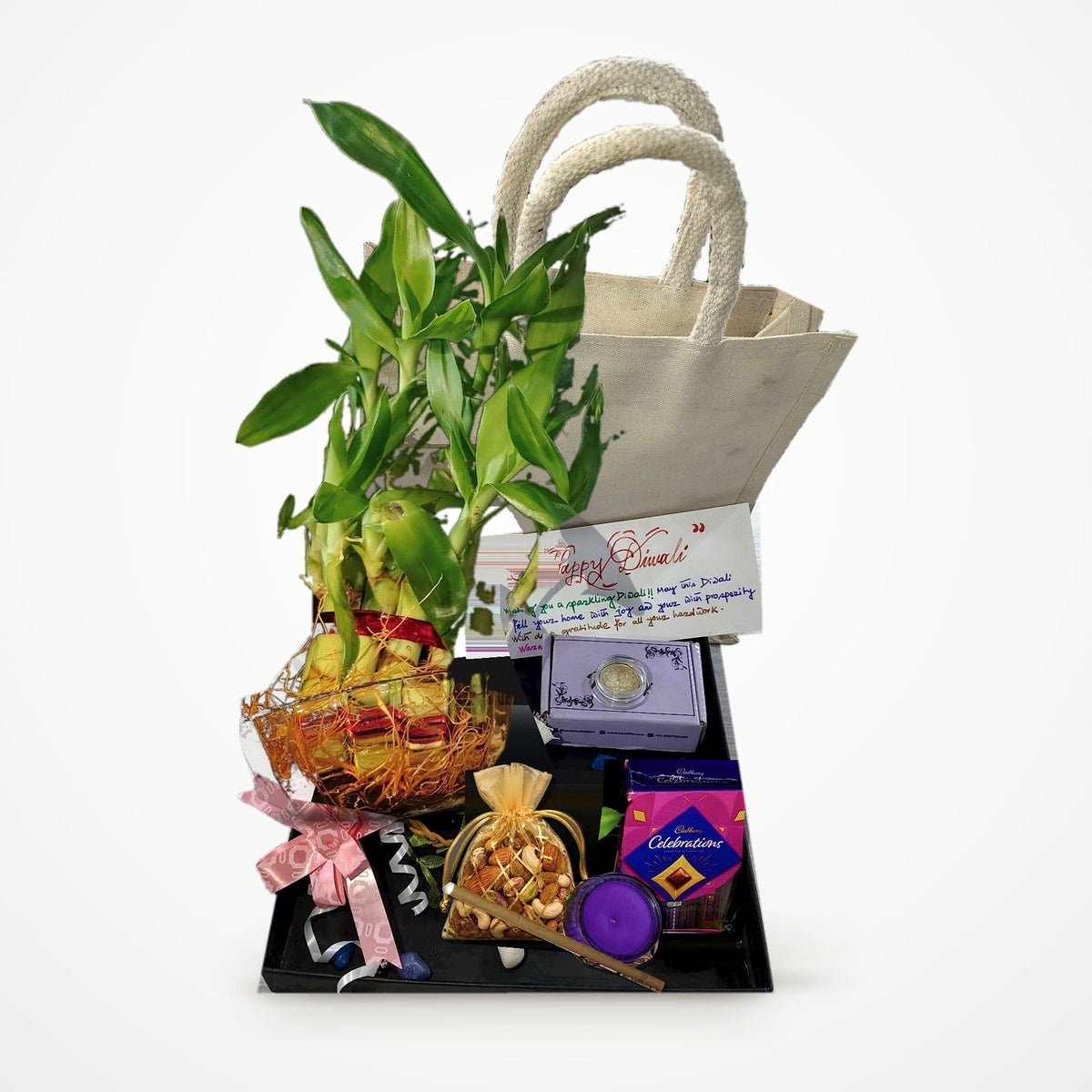 Diwali Lucky Bamboo Deluxe Premium Gift Bag
