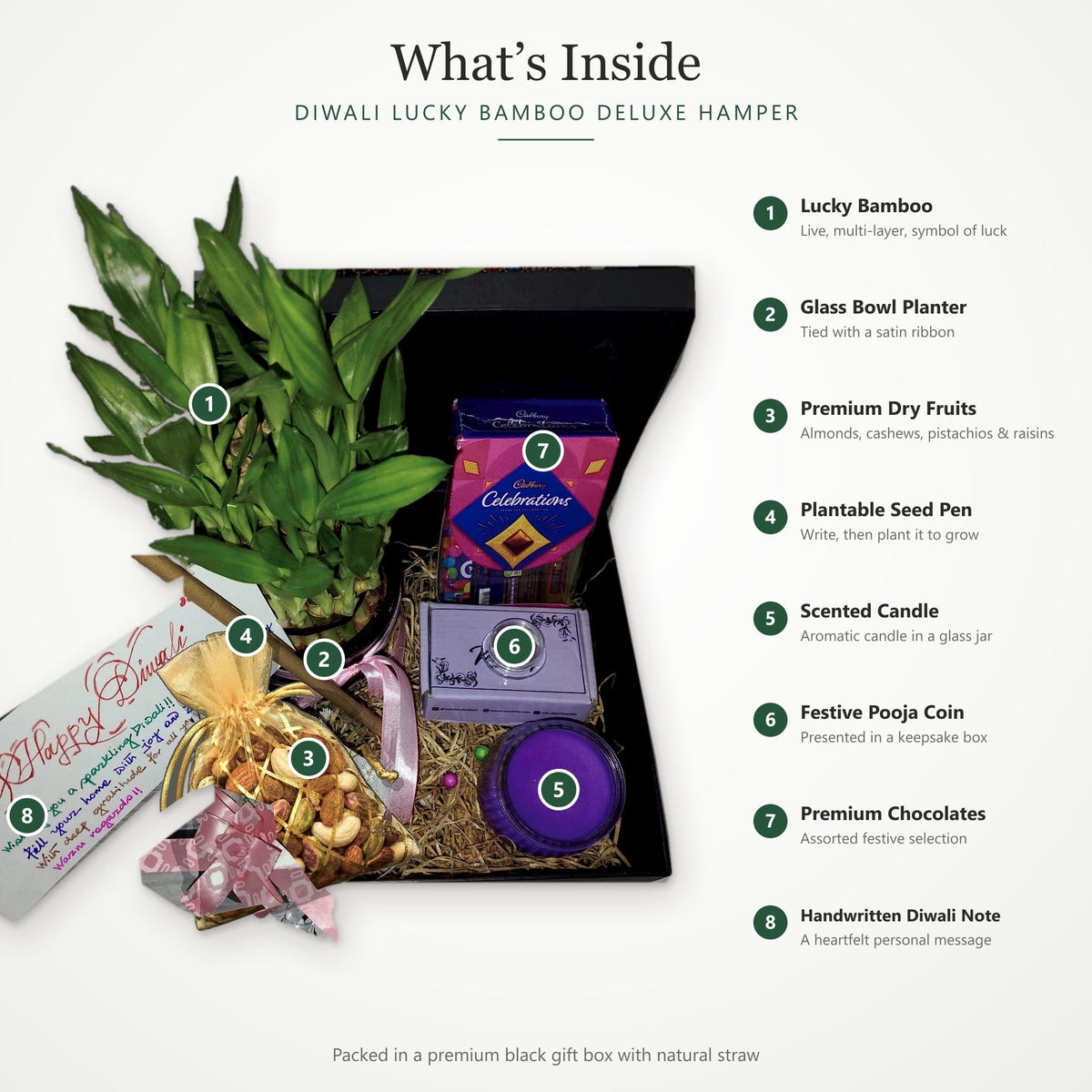 Diwali Lucky Bamboo Deluxe Gift Hamper